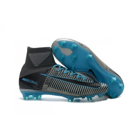 New Nike Mercurial Superfly 5 FG Firm Ground Football Cleats Grey Blue Black New Nike Mercurial Superfly 5 FG Firm Ground Football Cleats Grey Blue Black