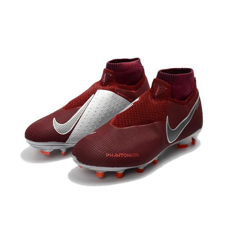 New Nike Phantom Vision Elite DF FG Soccer Boots - Red Silver