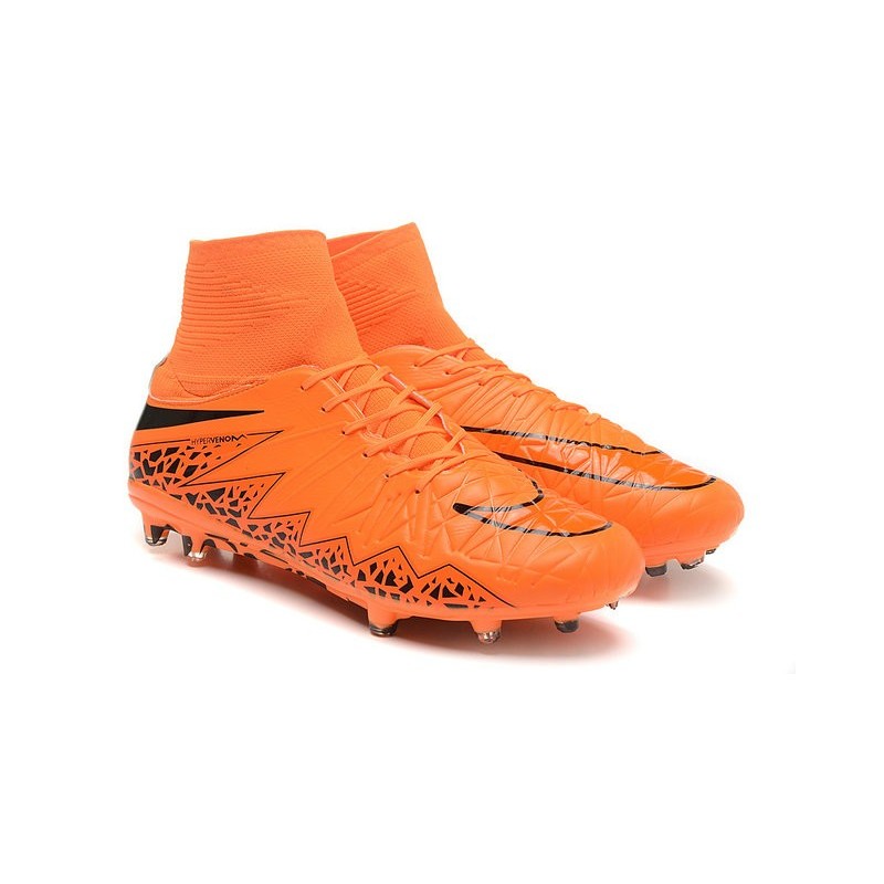 nike orange and black soccer shoes