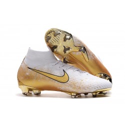 Nike Mercurial Superfly VI Elite FG 2019 Cleats White Golden