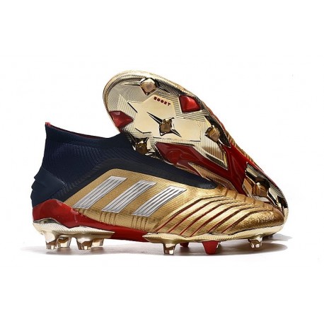 adidas Predator 19+ FG Firm Ground Boots - Gold Silver Red