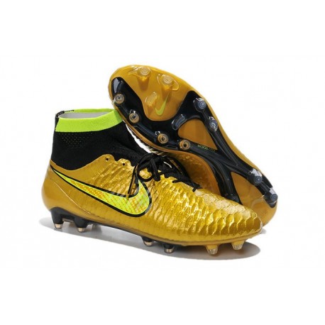 Top Nike Magista Obra FG ACC Mens Soccer Boots Golden Black Volt