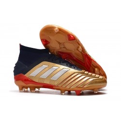 adidas Predator 19.1 FG Soccer Cleat Gold Red Silver