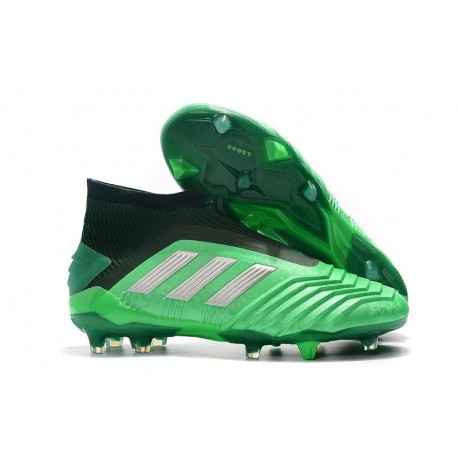 adidas Predator 19+ FG Firm Ground Boots - Green Silver