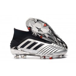 adidas Predator 19+ FG Firm Ground Boots - Silver Black