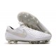 Nike Tiempo Legend VIII Elite FG Cleats White Chrome Silver