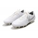 Nike Tiempo Legend VIII Elite FG Cleats White Chrome Silver