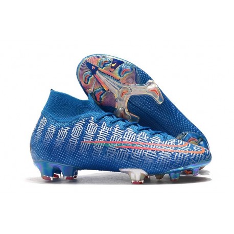 Nike Mercurial Superfly 7 Elite FG Soccer Cleats Blue Silver Red