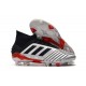 adidas Predator 19.1 FG Soccer Cleat Silver Black Red