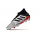adidas Predator 19.1 FG Soccer Cleat Silver Black Red