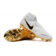 Nike Phantom Vision Elite DF Firm Ground Cleats White Gold Black