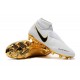 Nike Phantom Vision Elite DF Firm Ground Cleats White Gold Black