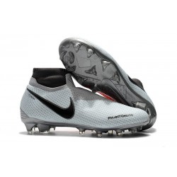 Nike Phantom Vision Elite DF Firm Ground Cleats Gray Red