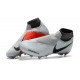 Nike Phantom Vision Elite DF Firm Ground Cleats Gray Red