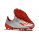 adidas X 19.1 FG Soccer Cleats - Silver Metallic/Hi Res-Red/White