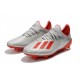 adidas X 19.1 FG Soccer Cleats - Silver Metallic/Hi Res-Red/White