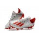 adidas X 19.1 FG Soccer Cleats - Silver Metallic/Hi Res-Red/White