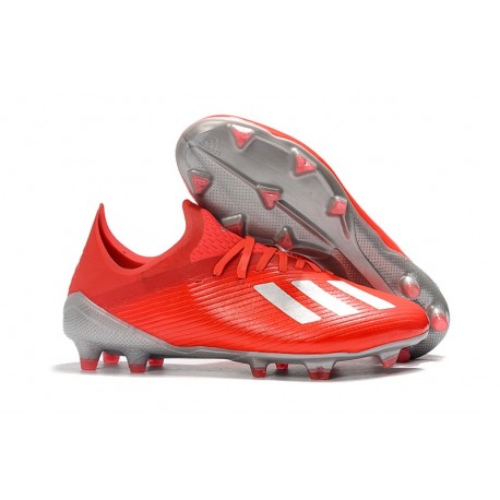 adidas X 19.1 FG Soccer Cleats - Active Red Siilver Metalic