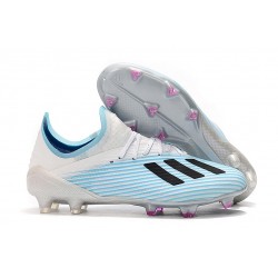 adidas X 19.1 FG Soccer Cleats - White Blue Black