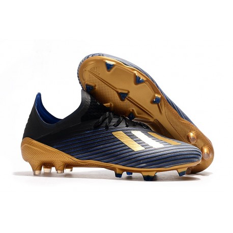 adidas X 19.1 FG Soccer Cleats - Core Black Gold Metalic Blue