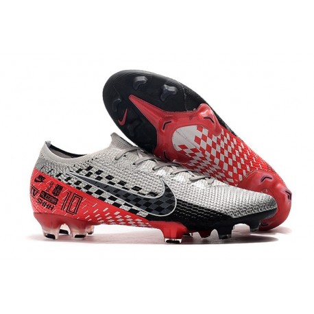 Neymar Nike Mercurial Vapor 13 Elite NJR FG Chrome Black Red Orbit Platinum Tint