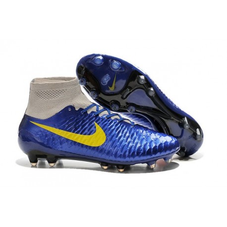 Nike New Men Football Shoes Magista Obra FG ACC Blue Yellow Grey