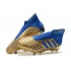 New adidas Predator 19+ FG Soccer Cleat Golden Blue