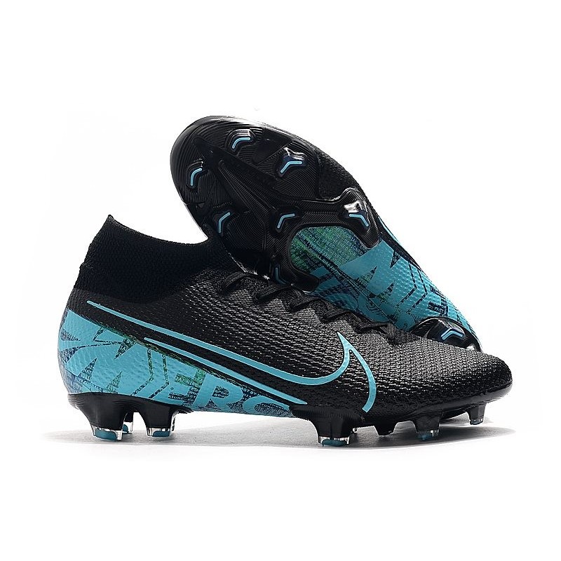 black and blue nike cleats