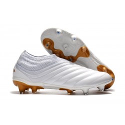 adidas Copa 19+ FG Firm Ground Soccer Cleats - White Gold