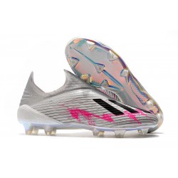 adidas X 19+ FG Soccer Cleats Silver Black Pink