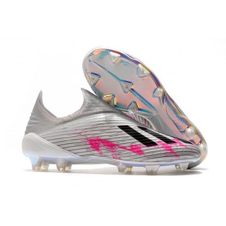 19+ FG Soccer Cleats Silver Black Pink