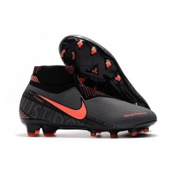 Nike Phantom Vision Elite DF FG 2019 Cleats Dark Grey/Bright Mango/Black