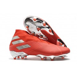 adidas Nemeziz 19+ FG Soccer Cleats Red Silver