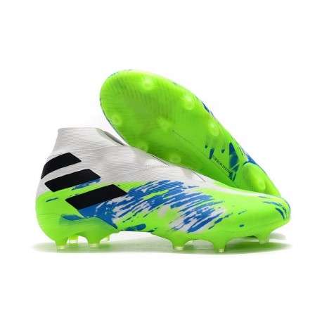 adidas Nemeziz 19+ FG Soccer Cleats White Green Blue