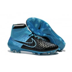 New 2015 Nike Magista Obra FG ACC Men Soccer Cleats Leather Black Blue