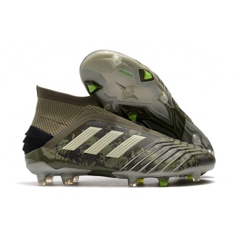 New adidas Predator 19+ FG Soccer Cleat Legacy Green Sand Solar Yellow