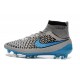 New 2015 Nike Magista Obra FG ACC Men Soccer Cleats Wolf Grey Turquoise Blue Black