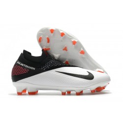 Nike Phantom VSN 2 Elite DF FG Cleats -White Black Laser Crimson