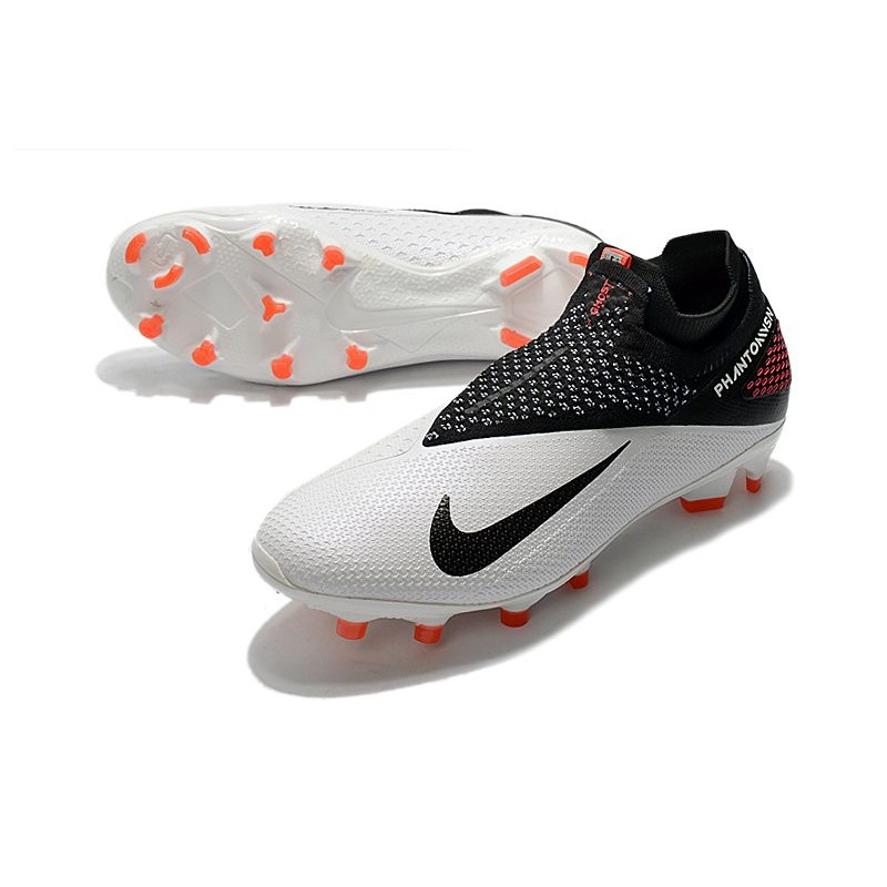 Nike Phantom VSN 2 Elite DF FG Cleats -White Black Laser Crimson