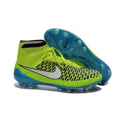 New 2015 Nike Magista Obra FG ACC Men Soccer Cleats Volt Blue Lagoon White