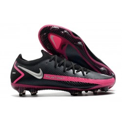 Nike Phantom Elite GT FG Soccer Cleats lack Pink Blast Metallic Silver