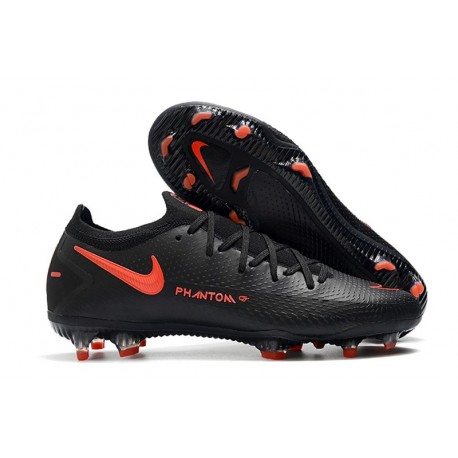 Nike Phantom Elite GT FG Soccer Cleats Black Dark Smoke Grey Chile Red