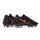 Nike Phantom Elite GT FG Soccer Cleats Black Dark Smoke Grey Chile Red