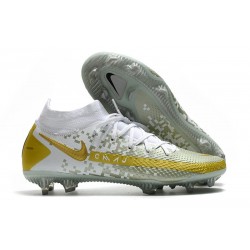 Nike Phantom GT Dynamic Fit Elite FG Cleats White Gold Grey