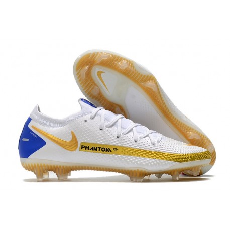 New Nike Phantom GT Elite FG White Golden Blue