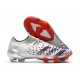 Low-cut adidas Predator Freak .1 FG Silver Metallic Core Black Scarlet