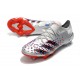 Low-cut adidas Predator Freak .1 FG Silver Metallic Core Black Scarlet