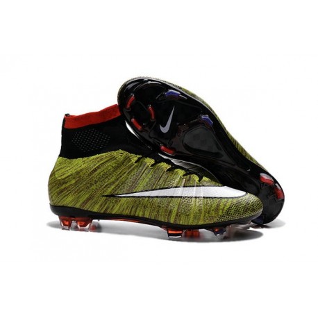 New Top Nike Mercurial Superfly Iv FG Cleat Green White Black