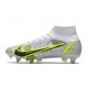 Nike Mercurial Superfly 8 Elite SG-PRO Anti-Clog White Black Metallic Silver Volt