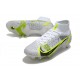 Nike Mercurial Superfly 8 Elite SG-PRO Anti-Clog White Black Metallic Silver Volt